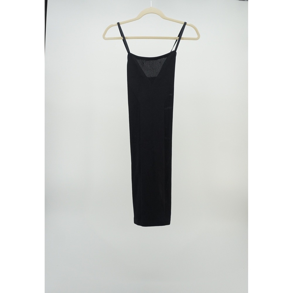Yitty Mesh Bodycon Dress Athleisure Sporty Minimalist Black L NEW